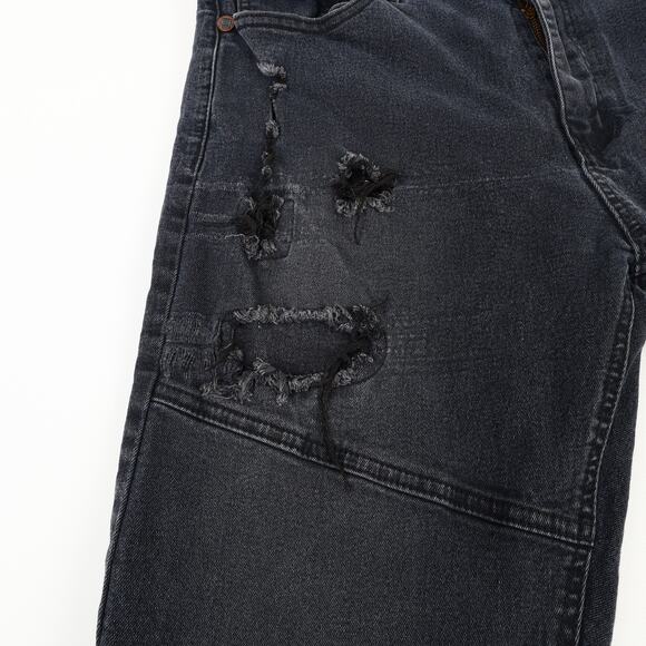 Demolition Jeans Mens 36x32 Splattered Distressed Moto Denim Black - Picture 13 of 15